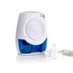 Compact electric air cooler in white and blue with a ventilation grill, by Chad's AC Direct, HVAC service provider.