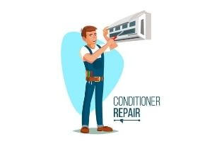 Cartoon AC Repair Technician
