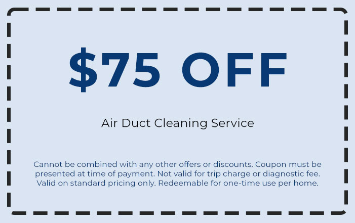  off air duct cleaning service coupon from Chad's AC Direct, terms and conditions apply, valid for one-time use per home.