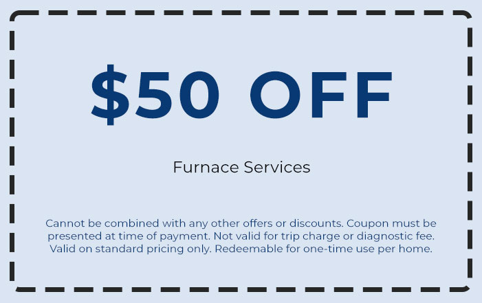  off coupon for furnace services at Chad's AC Direct, with terms for use and conditions listed.