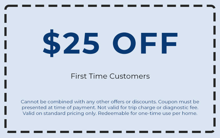  off coupon for HVAC services at Chad's AC Direct, valid for first-time customers, with terms and conditions listed.
